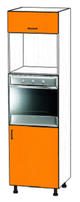 картинка Пенал кухонный под духовку и СВЧ с 2 дверями 60х204 см от магазина Пласт Мастер